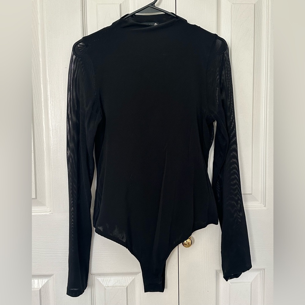 Iris Black Fitted Long Sleeve Bodysuit